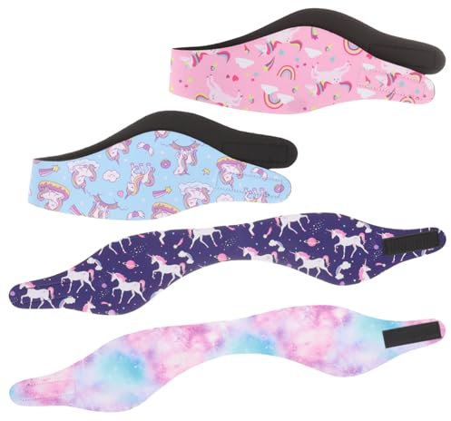 Kisangel Bandeau de Natation pour Adultes en Sbr, Imperméable et Confortable, Protection des Oreilles pour Baignade et Kayak, Lot de 4