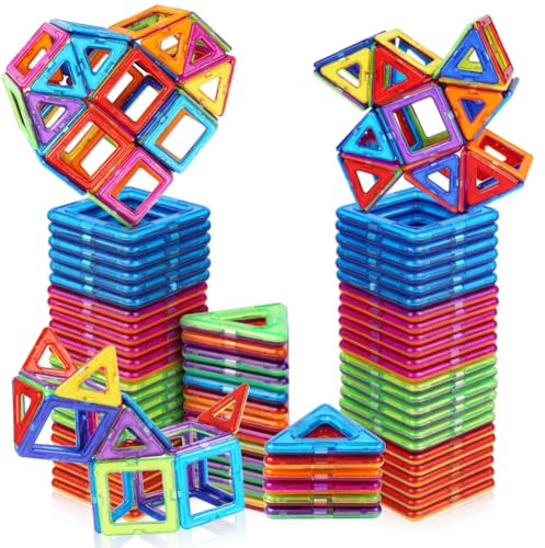 OSDUE Costruzioni Magnetiche,40 Pezzi iocattoli Magnetici,3D Blocco Magnetico, Educativi Calamite Montessori Costruzioni