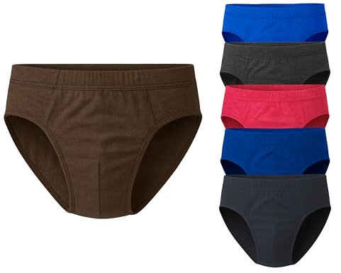Bahob® Men's Underwear Briefs Ribbed Slips Pants Ultra Soft Sports Cotton Blend Slips Briefs Pants Underwear Small to 5XL (4XL, 6 Pack Multicolor)
