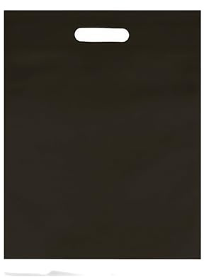 Genérico Pack de 20 Bolsas de Tela no Tejida (TNT) de Polipropileno con Asa Troquelada | 29cm Ancho x 37cm Alto (Negro)