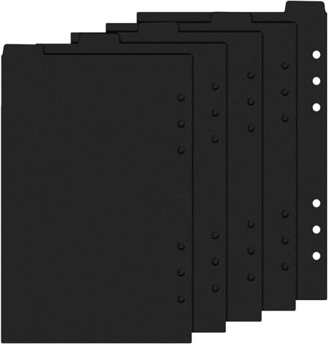Ymapinc 5Pcs A5 Planner Inserts, A5 Binder Dividers with Tabs, 6 Ring Binder Inserts for Notebooks and Binders Office Worker