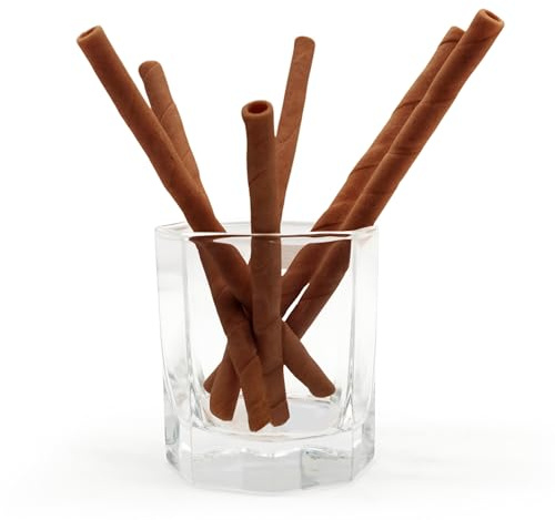 MUNCHWARE 2pcs Chocojoy Edible Straws - 100% Natural, Biodegradable & Eco-Friendly Crunchy, Delicious Perfect for Smoothies, Milkshakes & Cocktails