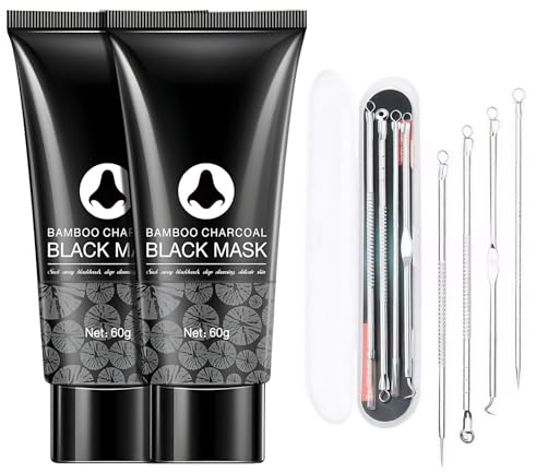 2Stück Mitesserentfernung Peel Off Maske Set Mit 4 Pickelextraktoren Tiefenreinigungsmaske Für Gesicht Nase Gegen Akne Poren