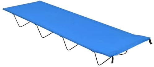 Tomostar Lit de Camp, Lit d’appoint pour Camping Voyage Plage 180x60x19 cm Tissu Oxford et Acier Bleu