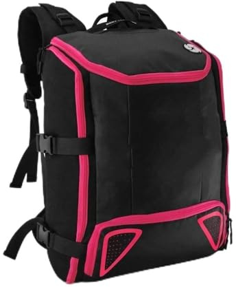 Ryggsäck för inlines, Pjäxryggsäck Ryggsäck Resväska Inlines Rullskridskor Skridskor(Big Black Pink)