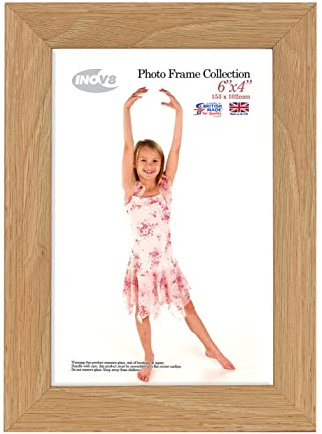 INOV8 Framing - Lime Oak 6x4 Inch (10x15cm) British Made Photo Frame - Wood Effect with Glass Picture Frame