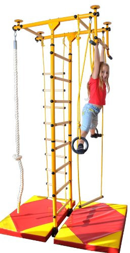 Niro Sportgeräte GmbH NIROSPORT espaldera Gimnasio, M1 Barras de Pared,Espaldera de Fitness, Complejo Deportivo de Gimnasia, 2,40-2,90 m; 2,20-2,70 m; 2,00-2,50 m, Amarillo