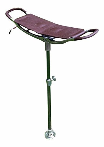 Schießstock, zusammenklappbar, weicher Sitz, höhenverstellbar, Jagdstuhl mit braunem Ledersitz