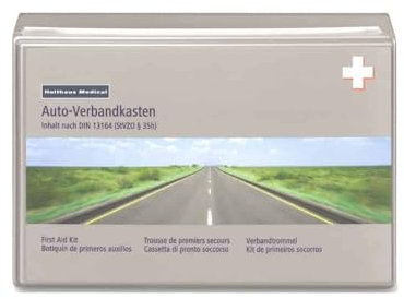 Holthaus - Maletín de primeros auxilios para coche, color gris DIN13164-2022 (MHD 09.2027)