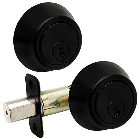 Designers Impressions Black Double Cylinder Deadbolt Kwikset Keyway (We Key Lock Orders Alike for Free)