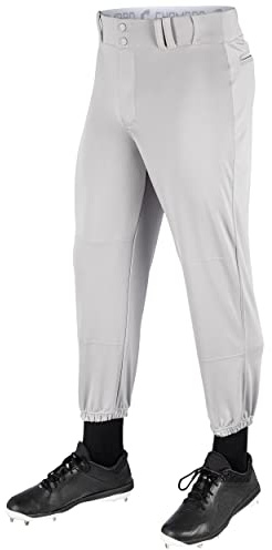 Champro Traditional Fit Triple Crown Classic Baseball Pants in Solid Color with Reinforced Sliding Areas, Gray, Medium