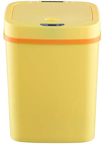 ABLUD 16 Liter Trash Can Automatic Touchless Sensor Waste Bin Baby Deodorant Diaper Garbage Container Plastic Recycle Bins,Yellow