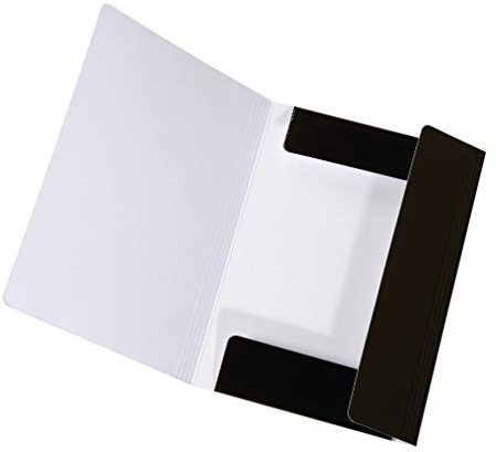 Original Falken Sammelmappe LongLife. Aus extra starkem Karton mit 3 Klappen und Gummiband für DIN A4 schwarz Aufbewahrung-Mappe Zeichenmappe ideal für Büro und Schule