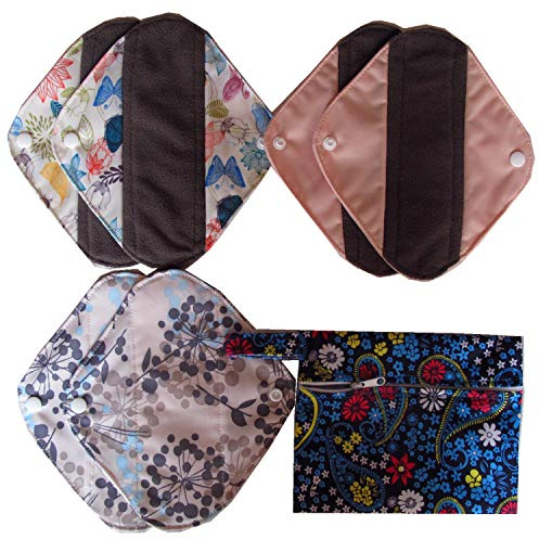 MUMBABY Lot de 1 Mini Sac humide + chiffon en bambou 6 20,3 cm Mama menstruelle/de/réutilisables sacs hygiéniques/pour femme (Bleu chinois)