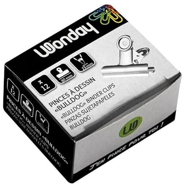 WONDAY Fermacarte Bulldog, metallo, 30 mm nero