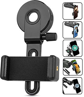 NOCOEX Upgrade Universal Cell Phone Adapter Mount - Compatible Binocular Telescope Monocular Microscope - Fits almost all Smartphone - Record The Nature The World with 2 Adjusting Ring (B)