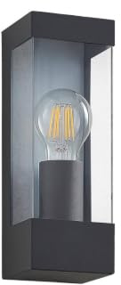 Outdoor Wall Light 'Tilian' dimmable (Modern) in Black Made of Stainless Steel (1 Light Source, E27) from Lindby | Wall lamp for Exterior/Interior Walls, House, Terrace und Balcony