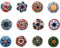 Ajuny Juego de 12 Pomos de Cerámica Modernos Multicolores Pintados a Mano para Cómoda Cajón Armarios Muebles Puertas Baños Cajones Cocinas Tiradores Vintage Pomos Decorativos