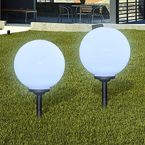PETSOLA Kstyhome Boule Solaire extérieure de Jardin 30cm 2 pièces avec Piquet de Sol