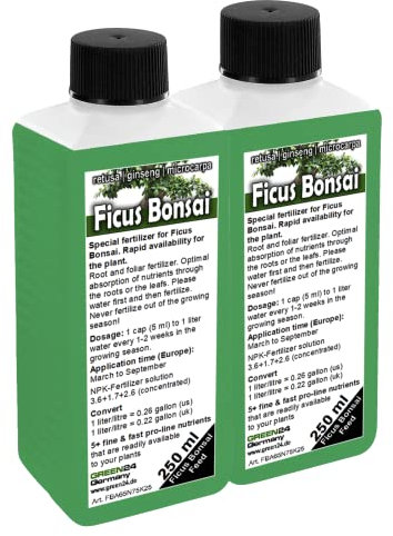 GREEN24 Ficus Ginseng retusa microcarpa Engrais pour bonsaï, figuier de Chine, engrais liquide 500ml