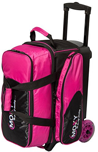 Bowlerstore Products Moxy Bowlingtasche mit Doppelrollen, Rosa/Schwarz