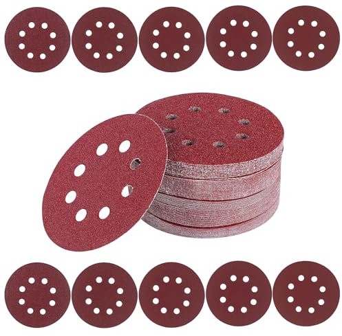 Disques Abrasifs 125mm Grain Mixte 40/60/80/120/180/240/320/400/600/800 Papier Poncer 100 Pièces 8 Trous Disque Poncage pour Ponceuse Excentrique