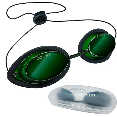 CARLANY 200nm-2000nm Laser Protection IPL Safety Glasses, See-through Anti Fog UV400 Absorption Filtering Eye Protection Goggles, OD4+ for Tanning Hair Removal Eye Protection