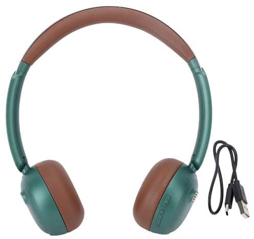 Over Ear-hörlurar trådlösa, Retro Brusreducerande hörlurar Snyggt Y2K-headset för pojkar, flickor, barn, vuxna, BT 5.4 skolheadset, Bekväm, Bärbar (Grön)