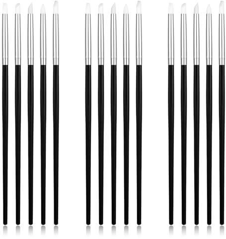 HJZHII Lot de 15 pinceaux en silicone - outil de modelage - Stylo en silicone - Shaper - Outil à pointiller - Double tête - Pour modélisation en céramique, sculpture, peinture