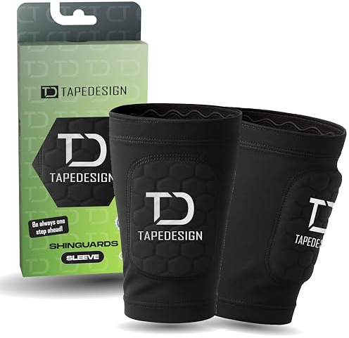 TAPEDESIGN Protège-tibias pour enfants, hommes et femmes - Manches 3 en 1 avec protection intégrée - Ultra léger et antidérapant - Accessoires de football - Protège-tibias - Accessoires d'entraînement