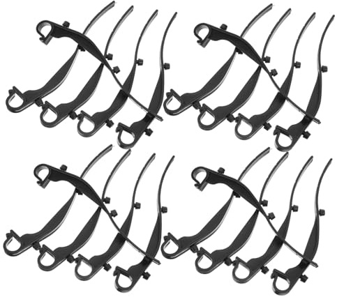 DIYEAH 50pcs Black Plastic Gutter Mesh Clips Windproof Fixing Hooks for Roof Drainage Maintenance Secure Leaf Guard Installation Gutter Guard Fasteners