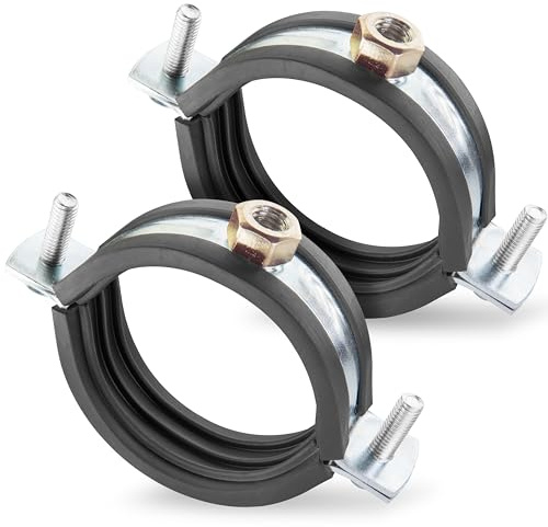 Poppstar 2 Edelstahl Rohrschellen W4 (Spannbereich 57-61 mm, 2) mit Stockschrauben M8*82 und Dübeln