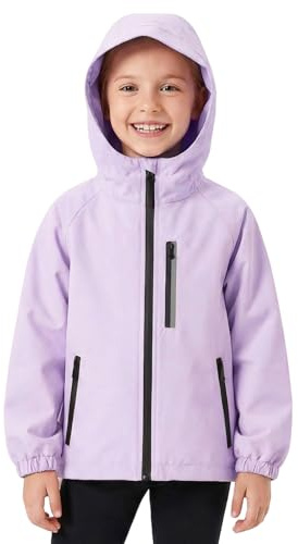 FILOWA Chaqueta Impermeable para Infantil Reflectante Chubasquero,5-14 años | Impermeable Abrigo, Capucha, Niños Niñas Cortavientos, Ligera, Chaquetas de Lluvia, Acampada Ropa de Agua para Adolescentes