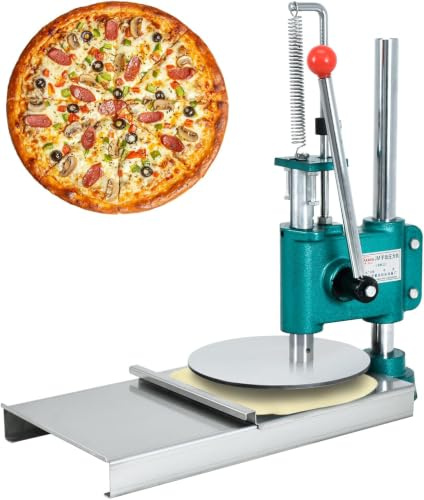 Pressa per Impasto Pizza in Acciaio Inox, Regolabile da 24 Cm, Ideale per Pizza Fatta in Casa, Tortini, Polpettoni E Panini - Perfetta per Luso in Cucina E nei Ristoranti.