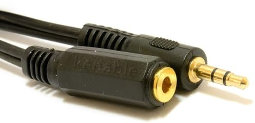 kenable 3,5 mm Stéréo Jack Vers Femelle Casque d'extension Rallonge Plaqués Or câble 2 m [2 mètre/2m]