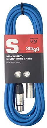 Stagg 6 m hochwertigen XLR-auf XLR-Stecker Mikrofon Kabel blau