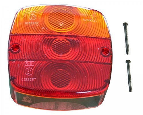 FKAnhängerteile Lichtscheibe + Schrauben für GEKA Dreikammerleuchte mit Kennzeichenbeleuchtung