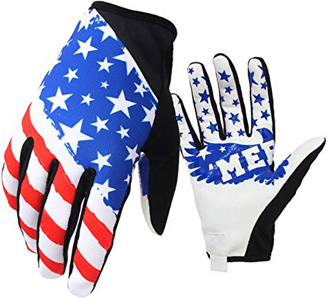 BRZSACR Bike MTB Gloves with for Off-Road Motorcycles - Mountain Climbing - Hiking and Other Outdoor Sports use, Male and Female Common (White, M)