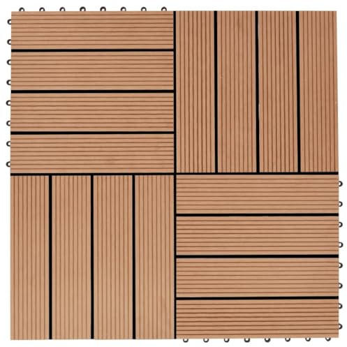 vidaXL 22x Carreaux de Terrasse Carreaux de Patio Carreaux de Balcon Carreaux de Jardin Carreaux de Sol Carreaux de Plancher Extérieur WPC Teck