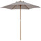 Outsunny Sonnenschirm, Gartenschirm, 3-stufig, Sonnenschutz, Bambus 180/㎡ Polyester, Grau, Ø2,5 x 2,3 m