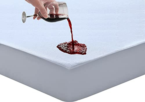Waterproof Terry Towelling Mattress Protector Extra Deep Bed Wetting protective Single Mattress Wet Sheet Breathable Fitted Topper Non Noisy Cover Anti Bacterial Sheets