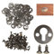 50 Stück Rund Schrankaufhänger 10mm Schlüsselloch Vintage Metall Doppelloch Runde Schlüsselloch Aufhänger mit 100 Schrauben zum Aufhängen von Bilderrahmen, Bronzeton
