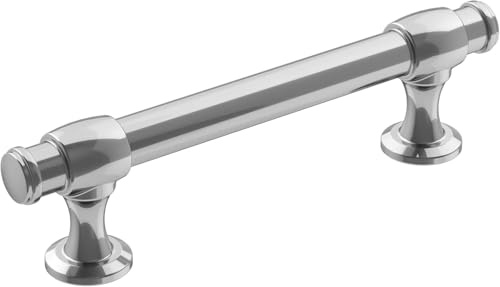 Amerock | Cabinet Pull | Polished Chrome | 3-3/4 inch (96 mm) Center-to-Center | Winsome | 1 Pack | Drawer Pull | Cabinet Handle | Cabinet Hardware