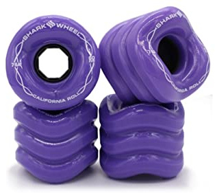 Shark Wheel California Roll Skateboardhjul, longboardhjul, hjul för cruiser board, 60 mm, 78A, lila, set med 4 hjul