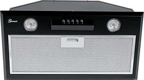 Gurari Campana extractora empotrada 52 cm GCH B 051 52 BL, color negro, motor potente 1000 m³/h, silenciosa 49-68 dB, LED, filtros metálicos lavables, recirculación y salida de aire