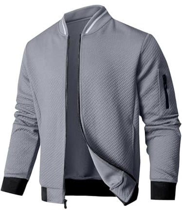 SAVKOOV Mens Loose Fit Lightweight Jacket Casual Stylish bomber Jacket