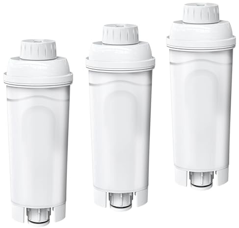 HOSECES Kaffemaskin vattenfilter ersättning för DLSC002 vattenfilterpatroner aktiverat kol passar för Delonghi DSL C002 EC800, ECAM, ETAM, EC680 CFL950 (3)