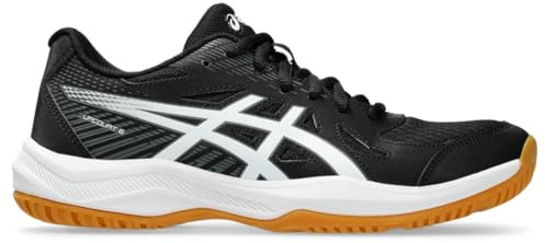 ASICS Women's Upcourt 6 Volleyball Shoes, 6, Black/White