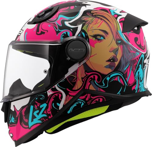 LS2, Casco Moto Integrale Bambino KID CYBERG Matt Purple Cyan, M