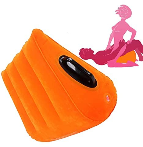 TAOTION Almohada Hinchable Naranja Cojín Triángulo Cuña, Cojín de Apoyo para Posturas de Yoga D1224'4